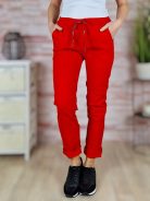 Gyűrt fazonú, gumis derekú, zsebes nadrág M-L