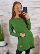 Hátul hosszított, oldalt sliccelt, gépi kötött anyagú tunika S-M-L