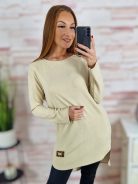 Hátul hosszított, oldalt sliccelt, gépi kötött anyagú tunika S-M-L