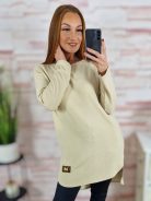 Hátul hosszított, oldalt sliccelt, gépi kötött anyagú tunika S-M-L