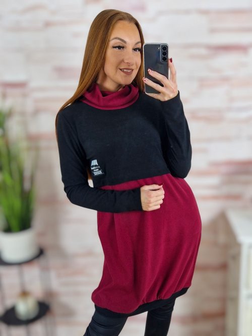 Garbós nyakú, puha anyagú, hosszú uijjú tunika S-M