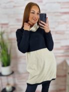 Garbós nyakú, puha anyagú, hosszú uijjú tunika S-M