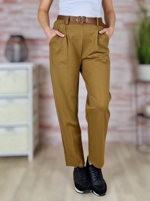 Öves, gumis derekú, bővebb szárú nadrág M-L