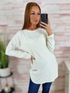 Oldalt sliccelt, vastagabb gépi kötött anyagú, hosszú ujjú tunika S-M-L