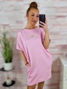 Zsebes, rövid ujjú, kereknyakú ruha L-XL