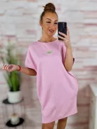 Zsebes, rövid ujjú, kereknyakú ruha L-XL