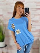 Hímzett virágmintás, hátul hosszított, alján összehúzható felső M-L