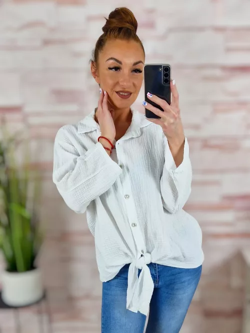 Alján megkötős, végig gombos, 100% pamut felső L-XL