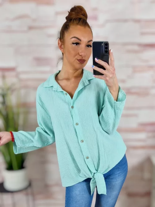 Alján megkötős, végig gombos, 100% pamut felső L-XL