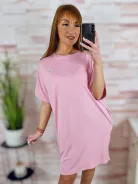 Zsebes, rövid ujjú, szűkülő fazonú ruha L-XL