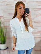 Anyagában virágmintás, mellig gombos, roll-up ujjú felső L-XL