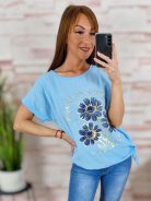 Virágmintás, oldalt megkötős, 100% pamut felső M-L