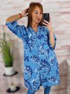 Mintás, végig gombos, 100% pamut ingruha L-XL