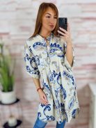 Mintás, végig gombos, 100% pamut ingruha L-XL