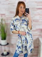 Mintás, végig gombos, 100% pamut ingruha L-XL