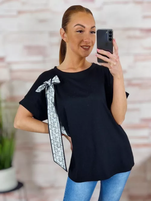 Masnis díszítésű, rövid ujjú felső L-XL