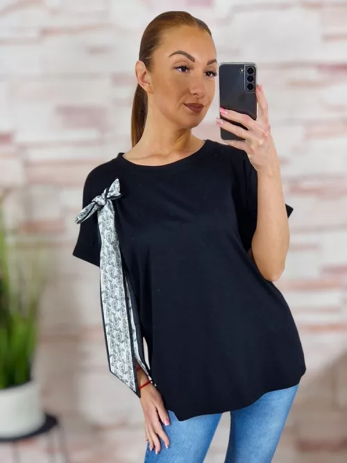 Masnis díszítésű, rövid ujjú felső L-XL