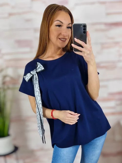 Masnis díszítésű, rövid ujjú felső L-XL