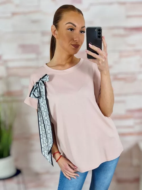 Masnis díszítésű, rövid ujjú felső L-XL