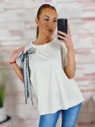 Masnis díszítésű, rövid ujjú felső L-XL