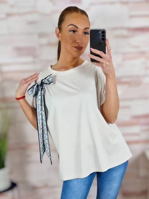 Masnis díszítésű, rövid ujjú felső L-XL
