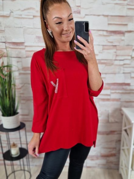 Hátul hosszított, ejtett vállú, puha anyagú tunika L-XL