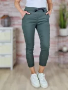 Gumis derekú, megkötős, khaki nadrág S-M