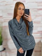 Ejtett nyakú, lurex anyagú, alkalmi felső M-L