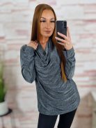 Ejtett nyakú, lurex anyagú, alkalmi felső M-L