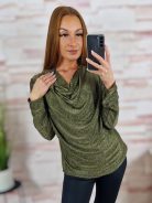 Ejtett nyakú, lurex anyagú, alkalmi felső M-L