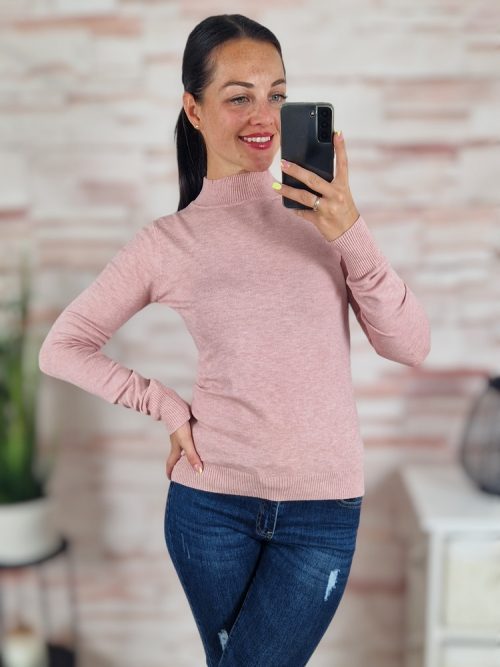 Félgarbós nyakú, puha, kötött anyagú felső S-M-L