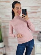 Félgarbós nyakú, puha, kötött anyagú felső S-M-L