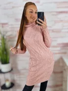 Garbós nyakú, anyagában mintás, vastag kötött ruha S-M-L