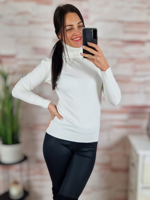 Garbós nyakú, puha, kötött anyagú felső S-M