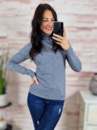 Garbós nyakú, puha, kötött anyagú felső S-M