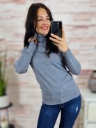 Garbós nyakú, puha, kötött anyagú felső S-M