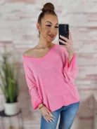 Denevér ujjú, vékony kötött anyagú felső M-L-XL