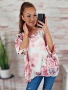 Virágmintás, bő fazonú, muszlin felső L-XL