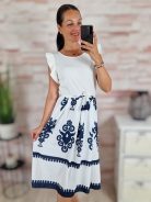 Pillangó ujjú, megkötős, bő szoknyarészű ruha S-M