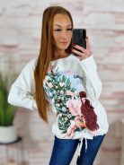 Karácsonyi mintás, alján megkötős, mikroplüss anyagú felső L-XL