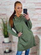 Kapucnis, zsebes, hosszú ujjú ruha M-L