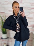 Sálas, ejtett vállú, egyenes fazonú, nagy méretű felső XL-XXL