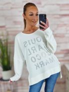 Strasszos feliratos, hátul hosszított, oldalt sliccelt felső L-XL