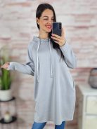 Kapucnis, zsebes, hátul hosszított ruha M-L-XL