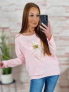 Virágmintás, szűkülő fazonú, vékony kötött felső M-L-XL