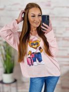 Maci mintás, szűkülő fazonú, vékony kötött felső M-L-XL
