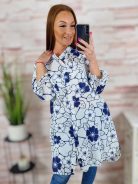 Mintás, végig gombos, 100% pamut ingruha L-XL