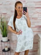 Mintás, pamut és viszkóz anyagú, rövid ujjú ruha L-XL