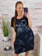 Mintás, pamut és viszkóz anyagú, rövid ujjú ruha L-XL