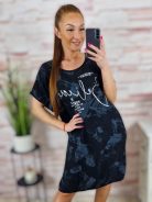 Mintás, pamut és viszkóz anyagú, rövid ujjú ruha L-XL
